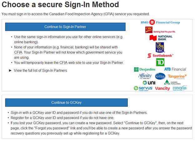 Screen capture of the Choose a secure Sign-In Method screen. Description follows.