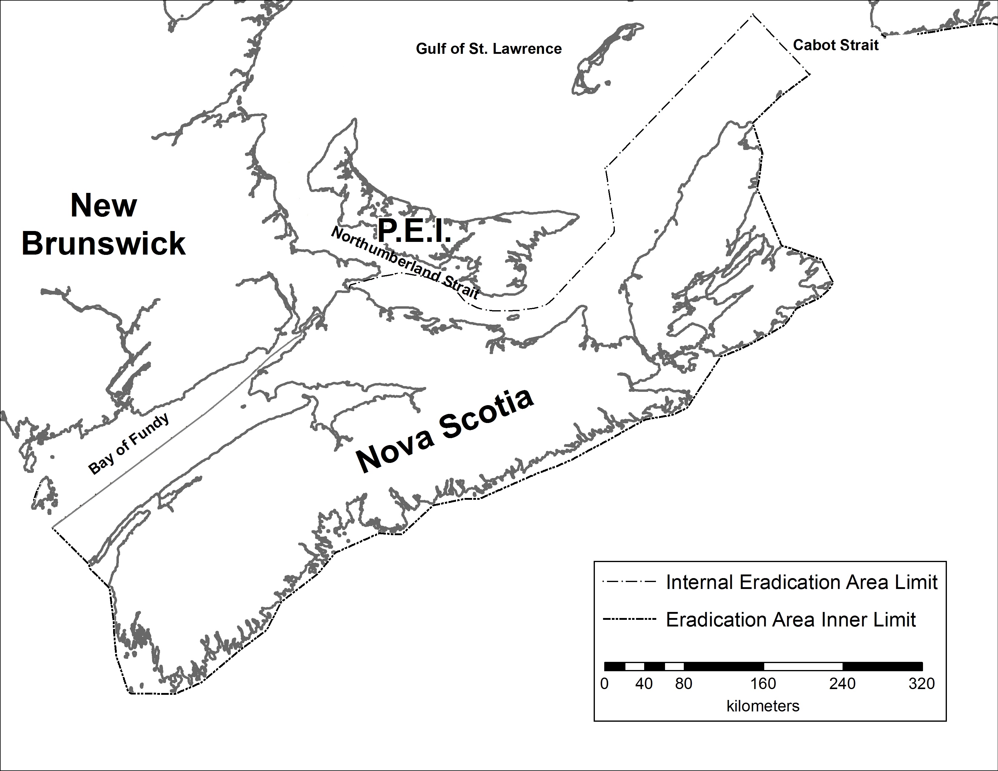 Nova Scotia map. Description follows.