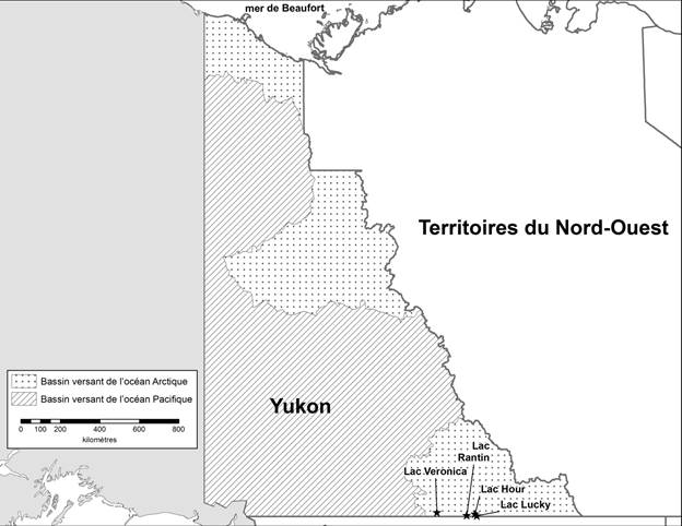 Yukon – Carte des régions déclarées. Description ci-dessous.