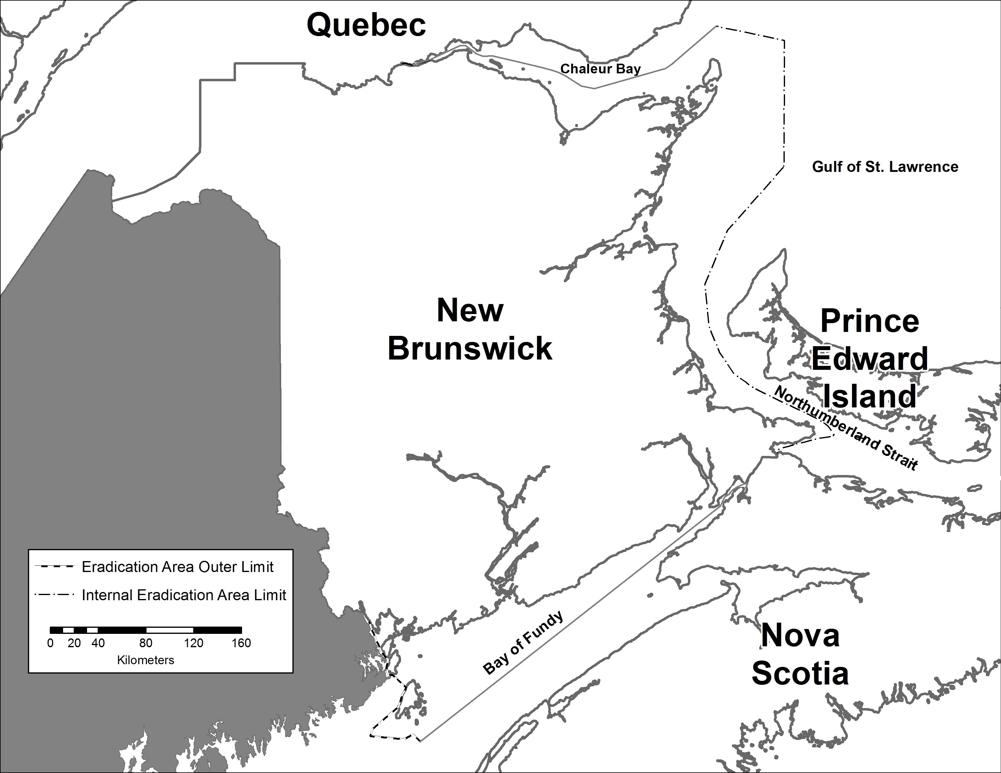 New Brunswick map. Description follows.