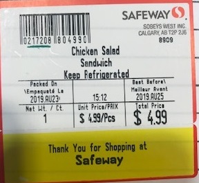 Safeway - Chicken Salad Sandwich