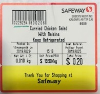 Safeway - Curried Chicken Salad with Raisins