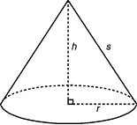 Mathematical Calculations - Total area of cone is equal to area of cone plus area of base