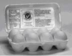 The nutrition facts table may be printed on the inside of the egg carton lid. Description follows.