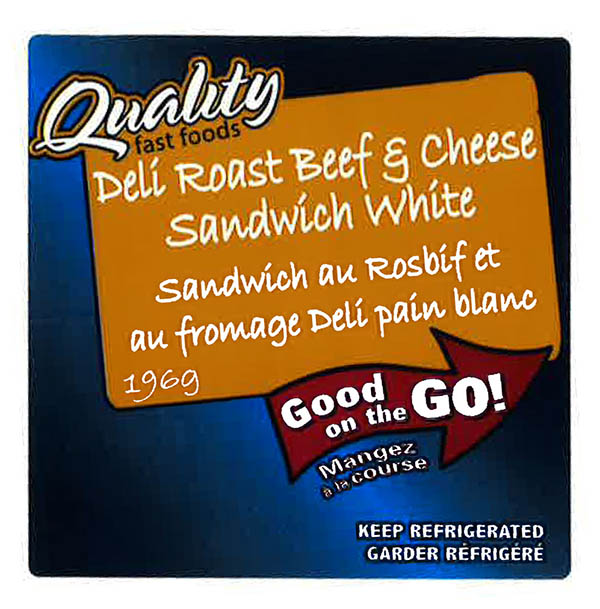 Quality Fast Foods - Deli Roast Beef & Cheese Sandwich White