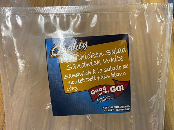 Deli Chicken Salad Sandwich White - Oct 3