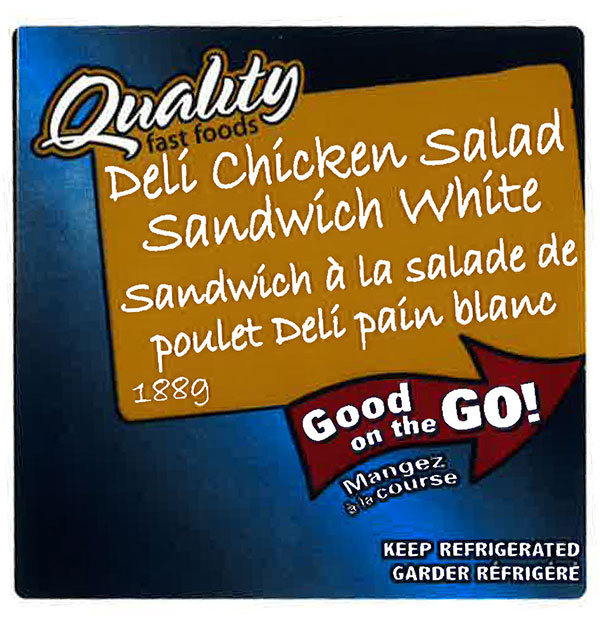 Quality Fast Foods - Deli Chicken Salad Sandwich White