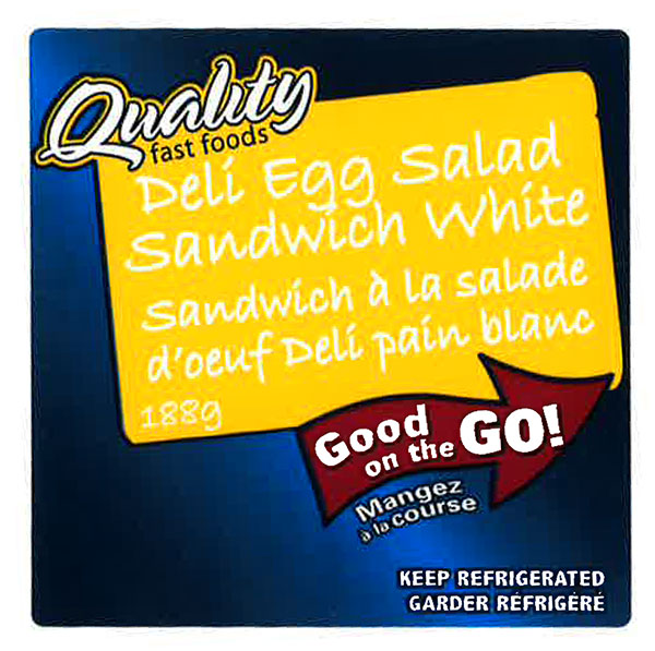 Quality Fast Foods - Sandwich à la salade d'oeuf Deli pain blanc