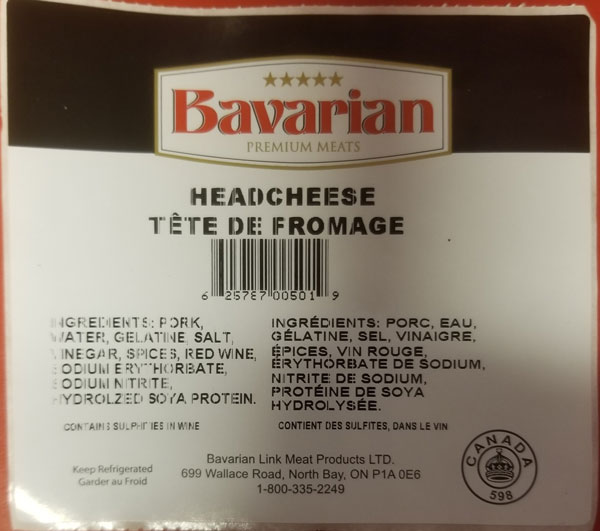 Bavarian Premium Meats – « Tête de fromage » (tête fromagée) – Variable (~5-6 kg)