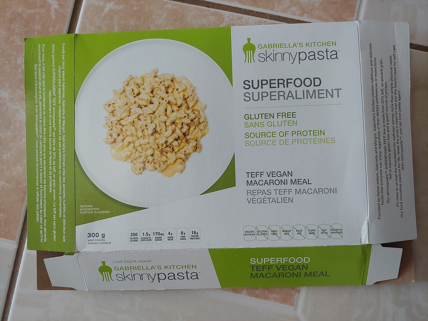 Gabriella's Kitchen Skinny Pasta : Repas teff macaroni végétalien - 300 g