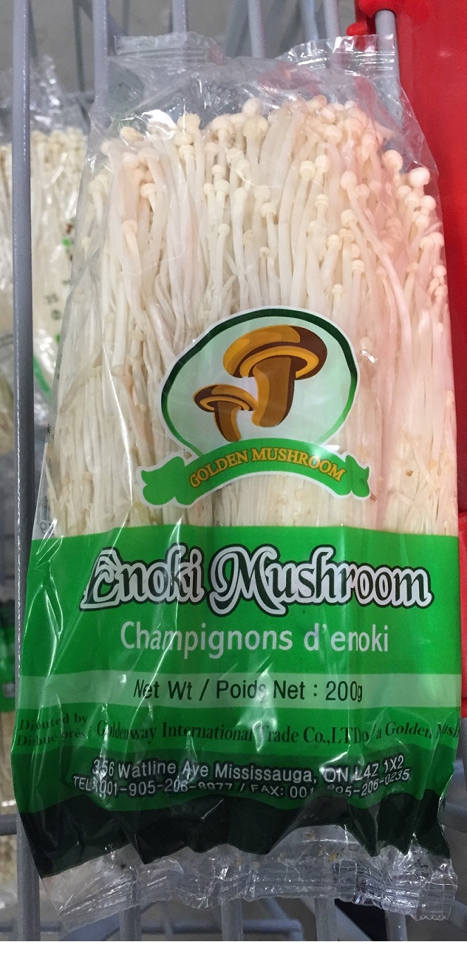 Golden Mushroom brand Enoki Mushrooms - Champignons d'enoki, 200 g (front - recto)