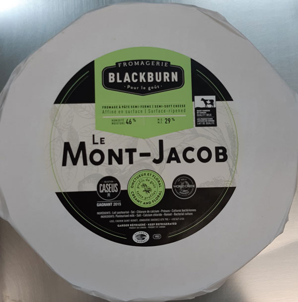 Fromagerie Blackburn – Le Mont-Jacob fromage à pâte semi-ferme – Poids variable – meules de fromage (recto)