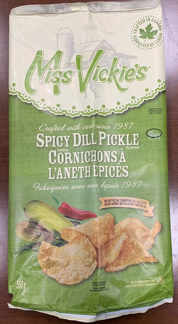 Miss Vickie’s – Croustilles cuites à la marmite Cornichons à l'aneth épicés – 550 g