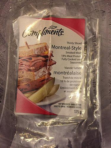 Compliments viande fumée montréalaise 175 g - avec le code avant jet d'encre paquet de plaintes des consommateurs