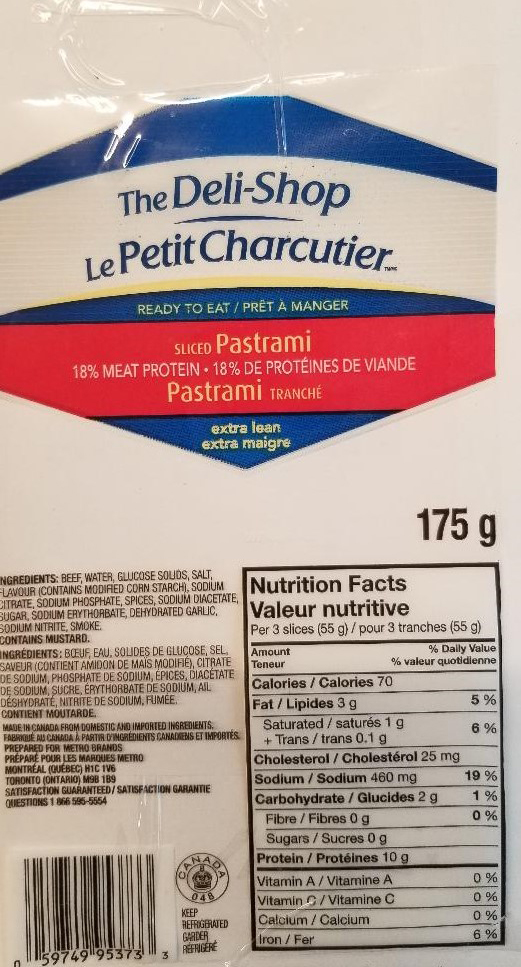 Le Petit Charcutier - Pastrami tranché - 175 g 