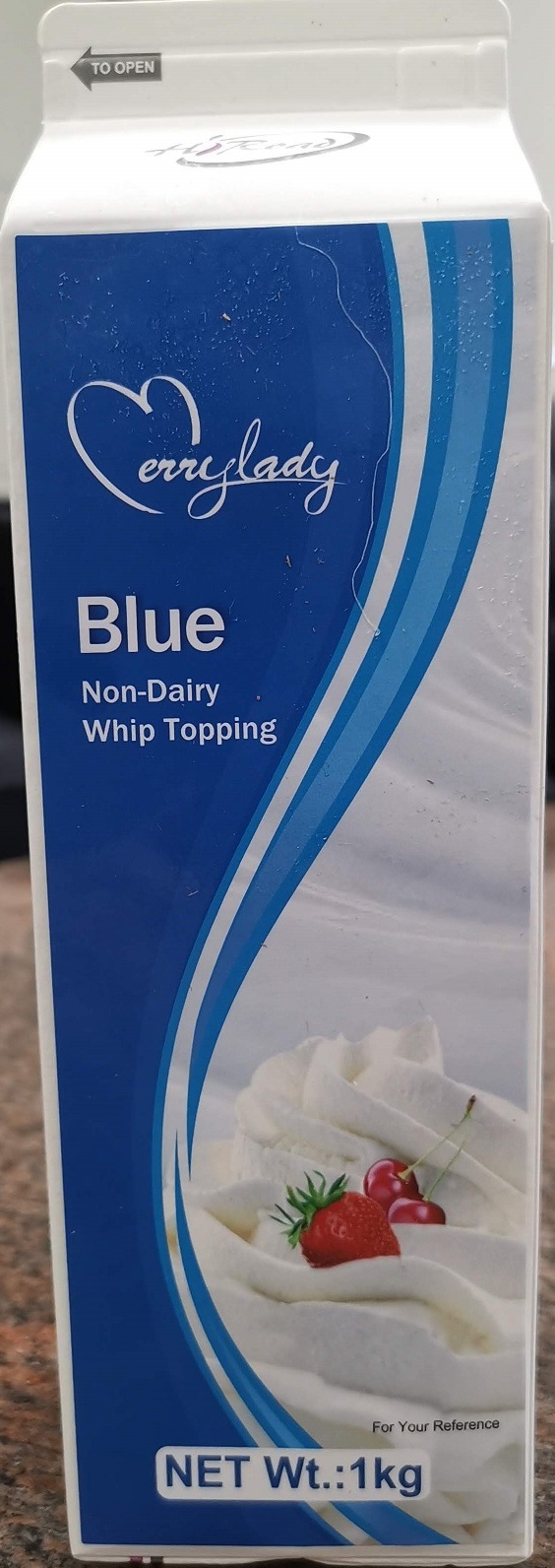 Merrylady – Non-Dairy Blue Whip Topping – 1 kg (front)